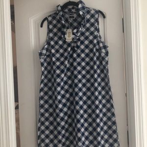 Mudpie Ruffled Tank Dress Navy and White Size L